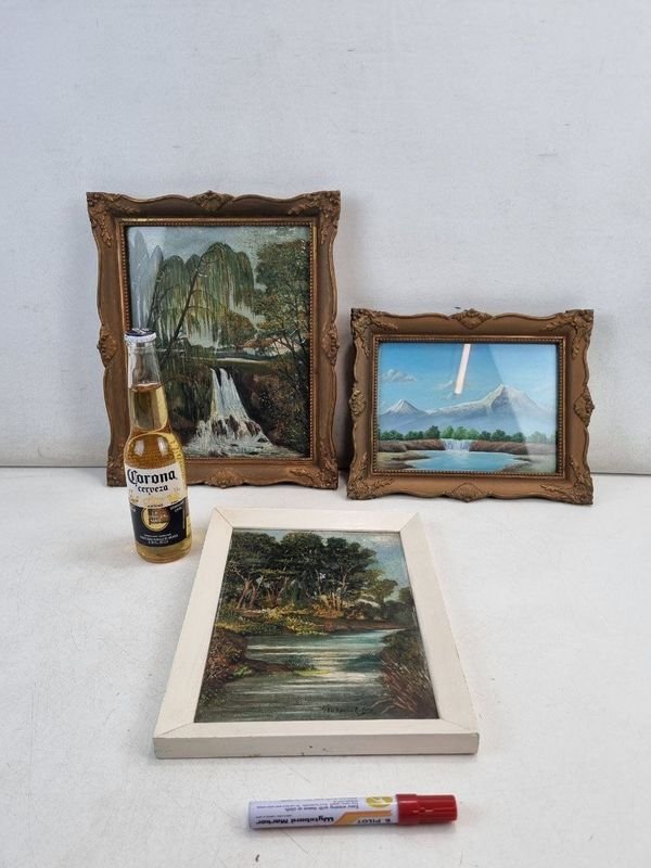 Set de 3 Cuadros Decorativos con Paisajes y Marcos Variados - imagen 1