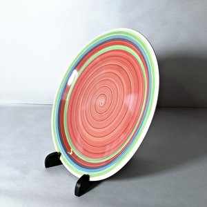 Juego de 10 Platos de Loza Multicolor con Diseño Concéntrico - imagen 3