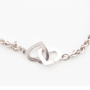 Pulsera de Plata con Corazones Entrelazados - 17 cm - imagen 2