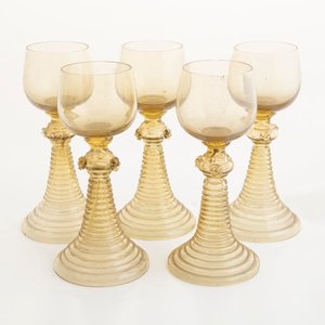 Lote siguiente: Juego de 5 Copas de Cristal Murano Color Ámbar - 18cm