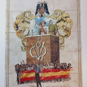 Lámina Histórica: 10 Cupones de Racionamiento Guerra Civil Española (1945) y Día de la Victoria - imagen 1