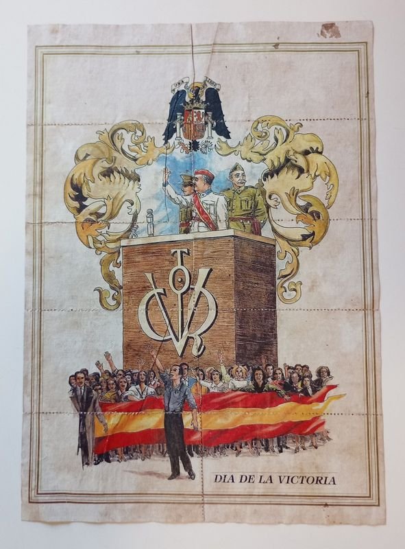 Lámina Histórica: 10 Cupones de Racionamiento Guerra Civil Española (1945) y Día de la Victoria