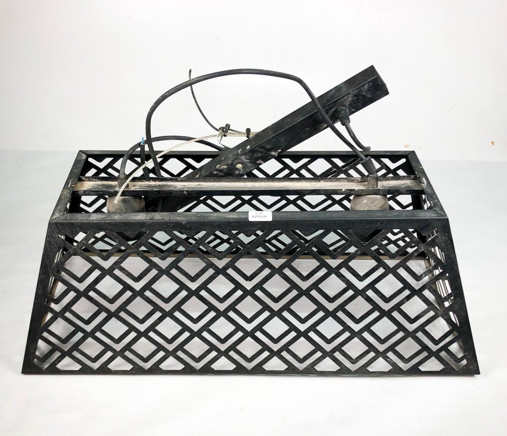 Colgante de Techo Negro Metálico con Dos Luces