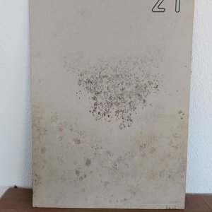 Óleo sobre cartón abstracto firmado LPI 03, 35x50 cm con manchas de humedad - imagen 2