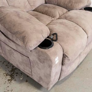 Sillón Giratorio y Reclinable Tapizado Gris - imagen 2