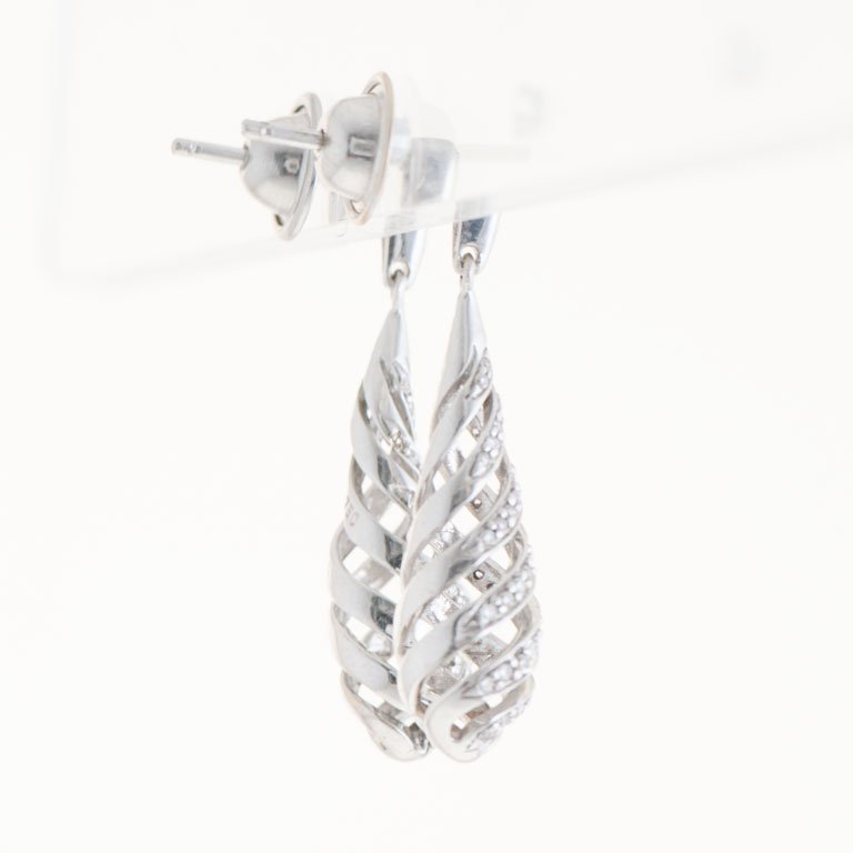 Par de caravanas de oro 18k con brillantes - imagen 2