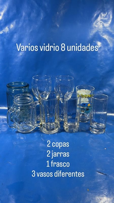 Vidrio Azul - Conjunto de 8 Piezas