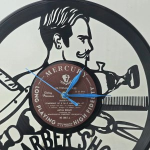 Reloj de Disco de Vinilo "Barber Shop" con Diseño Artístico - imagen 5