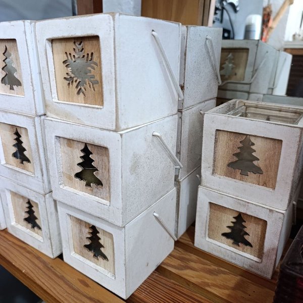 Fanales decorativos en madera y vidrio para Navidad - imagen 6