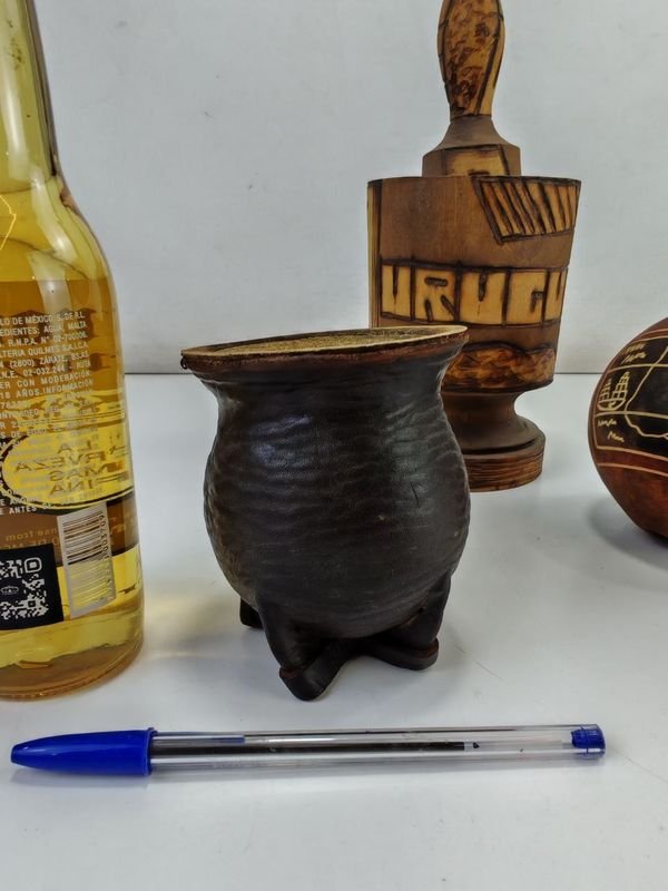 Mortero Y Dos Mates - Pieza de Arte Handmade - imagen 5