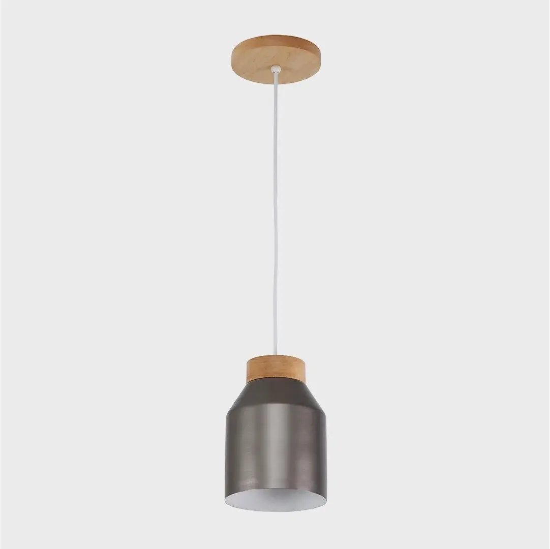 Colgante Vibrance Titanio con Detalles en Madera