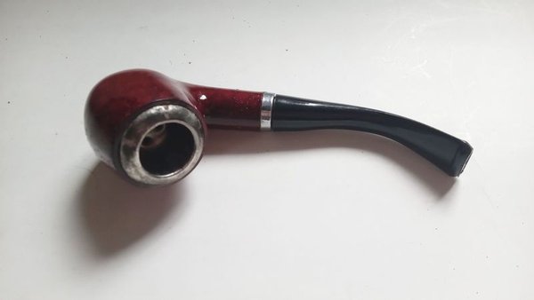 Pipa de fumar tabaco de madera y metal - imagen 4