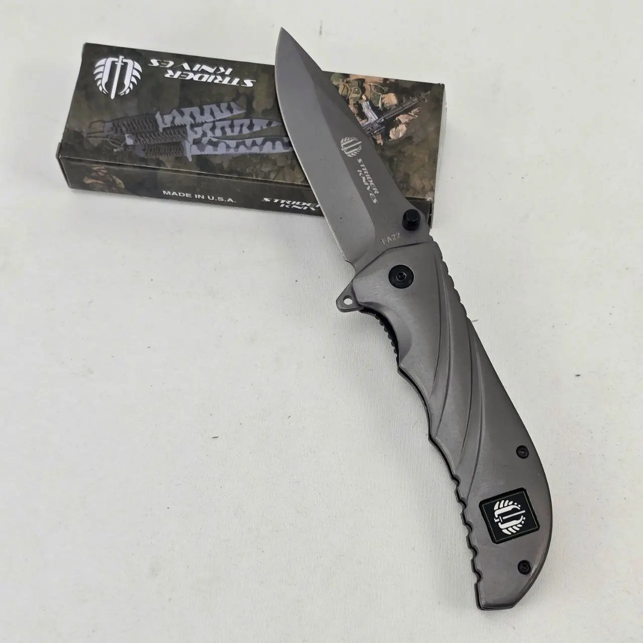 Navaja Plegable Strider Knives FA22 Gris Oscuro