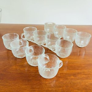 Ponchera Grande de Vidrio con 12 Tazas Juego Flores - imagen 6