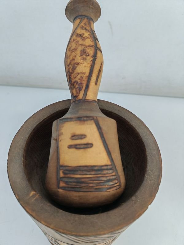 Mortero Y Dos Mates - Pieza de Arte Handmade - imagen 8