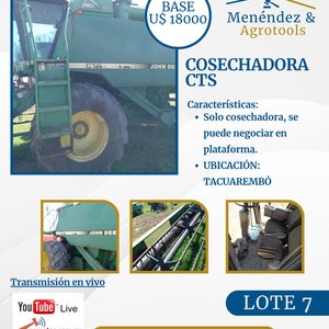 Lote siguiente: Cosechadora John Deere CTS Usada