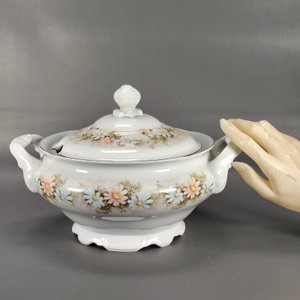 Sopera Schmidt de Porcelana Brasilera Pintada a Mano con Flores - imagen 3