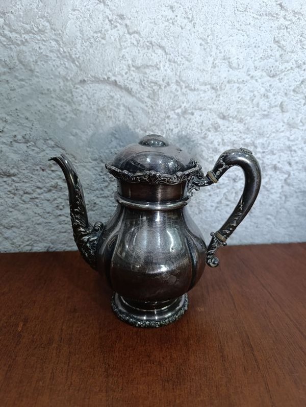 Antigua tetera en Platina, 19 cm altura - imagen 2