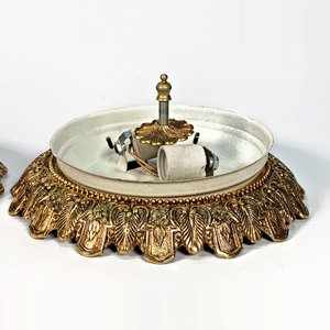 Par de Apliques de Techo Vintage Metal Dorado y Blanco - imagen 3