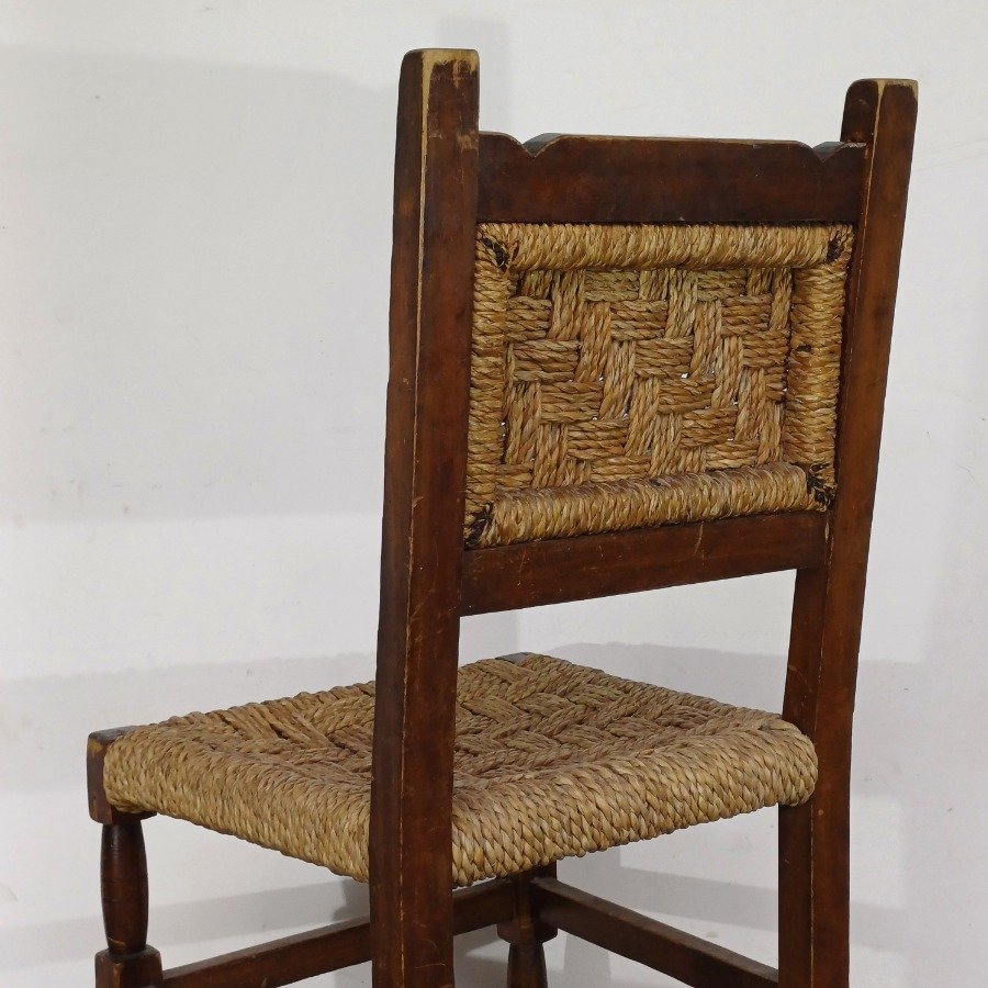 Silla de madera con asiento y respaldo tejidos - imagen 10