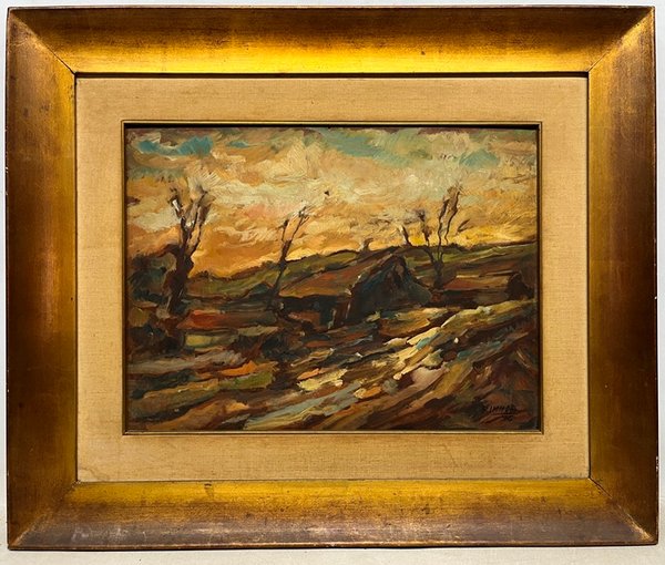 Lote siguiente: Pintura de paisaje de P. Imhof