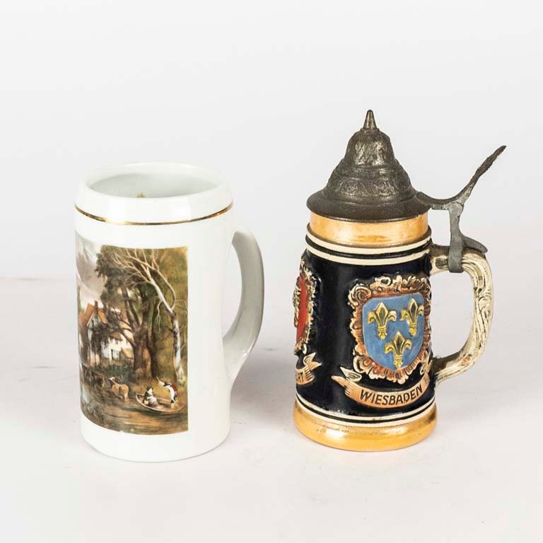 Jarras de cerveza y tazas de porcelana alemana con diseño en relieve - imagen 2