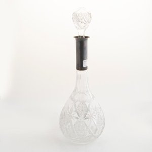 Botellón de Cristal Tallado con Tapón y Virola Metálica - 36cm - imagen 2