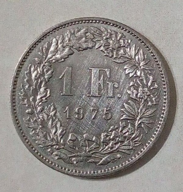 Moneda de 1 Franco Suizo de 1975 - Confederación Helvética