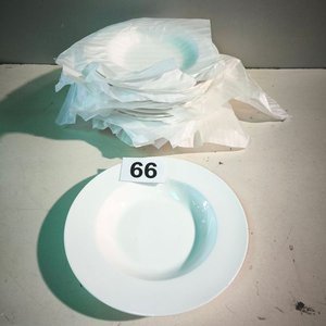 12 Platos Hondos Blancos de Cerámica, 22cm - imagen 3