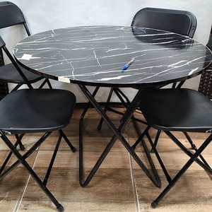 Lote anterior: Mesa Redonda Plegable Marmolada con 4 Sillas Negras Plegables