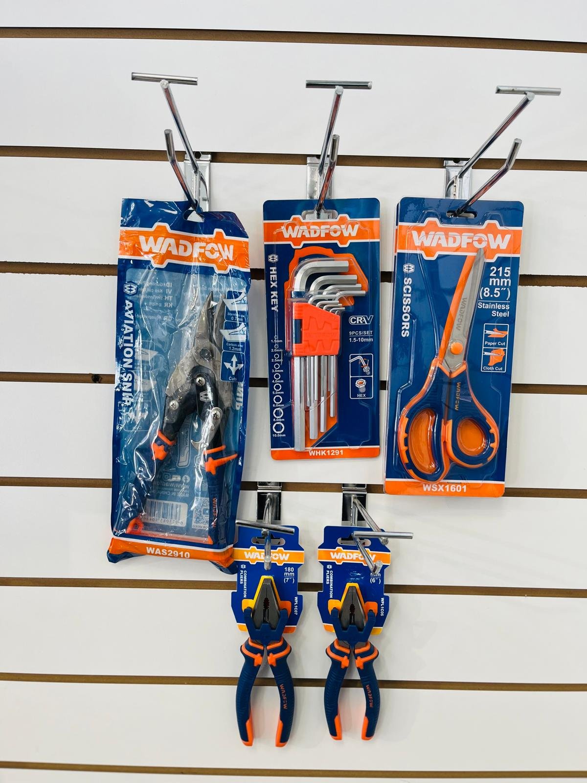 Kit de Herramientas WADFOW: Pinza Universal, Tijeras Acero Inox y Llaves Allen