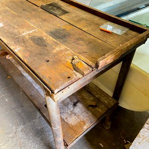 Banco de Trabajo Industrial de Hierro y Madera - imagen 6
