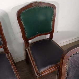 Seis Sillas Estilo Luis XV Tapizado Deteriorado - imagen 5
