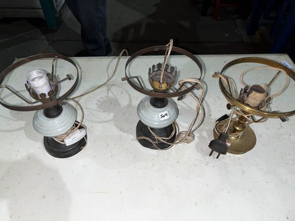 3 Bases de Lámparas de Mesa en Bronce y Cerámica - imagen 1