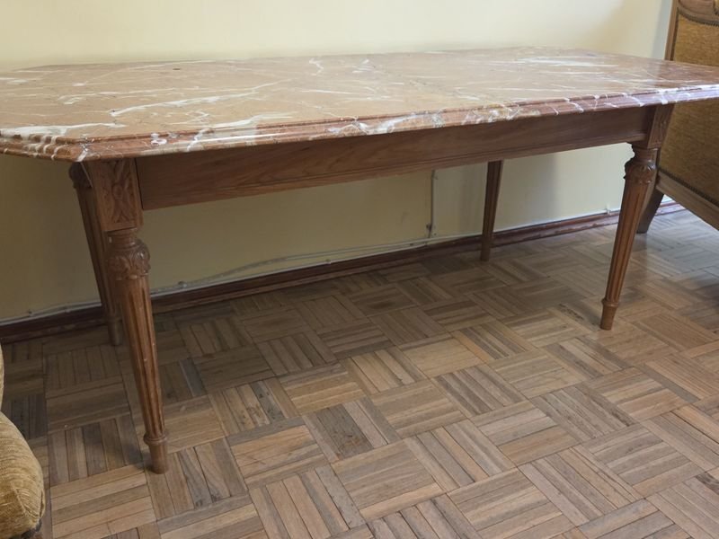 Mesa ratona Luis XVI con tapa de mármol en impecable estado - imagen 2