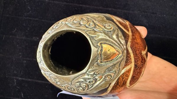 Mate Galleta Virola Plata y Oro - Vaso de plata y oro con diseño decorativo - imagen 3