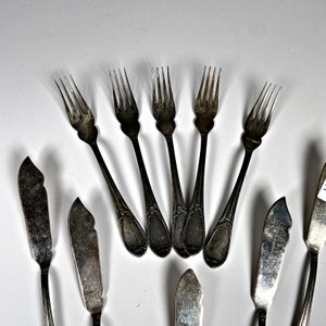 Diez Cubiertos para Pescado Eberle de Metal Plateado - imagen 3
