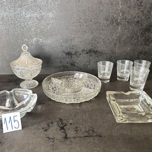 Bombonera, Copetinera, Ceniceros y Vasos de Cristal Tallado - imagen 2