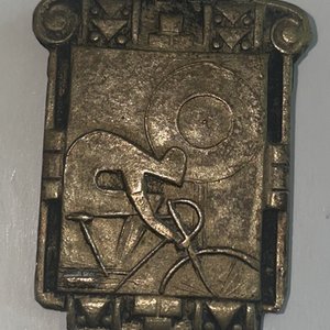 Medalla Art Nouveau Ciclista Sellada - imagen 3