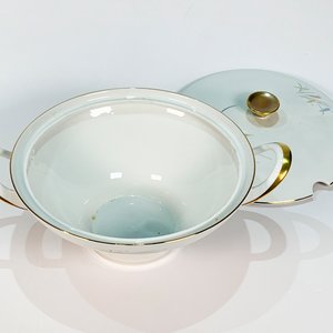 Sopera de Porcelana Bavaria Blanca con Decoración de Espigas y Hojas - imagen 3