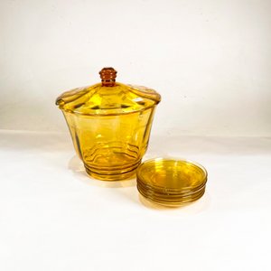 Sombrero Marrón y Recipiente de Vidrio Ámbar con Tapas - imagen 2