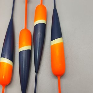Lote de 5 Boyas de Pesca Alargadas en Azul y Naranja - imagen 3