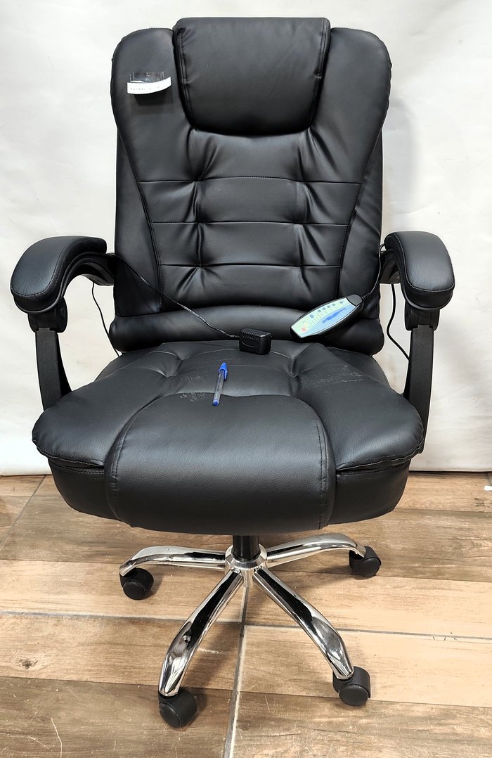 Sillon ejecutivo capitoneado en eco cuero negro con masajeador y control - imagen 4