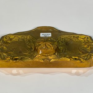 Tintero Art Nouveau en Bronce con Decoración Floral - imagen 4