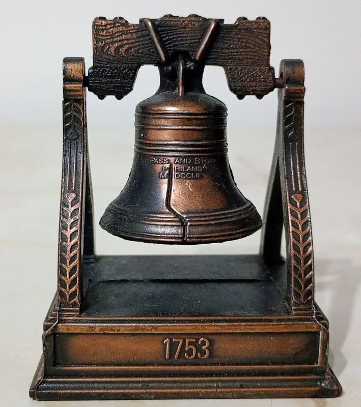 Sacapuntas Metálico Coleccionable: Campana de la Libertad Bronce Antiguo
