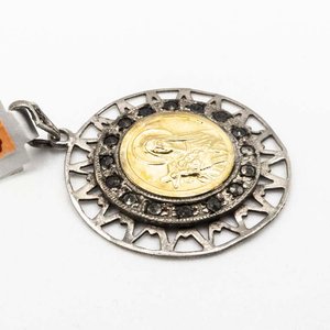 Medalla de Plata y Oro con Marquesitas y Grabado "LRG 3.7.57" - imagen 2