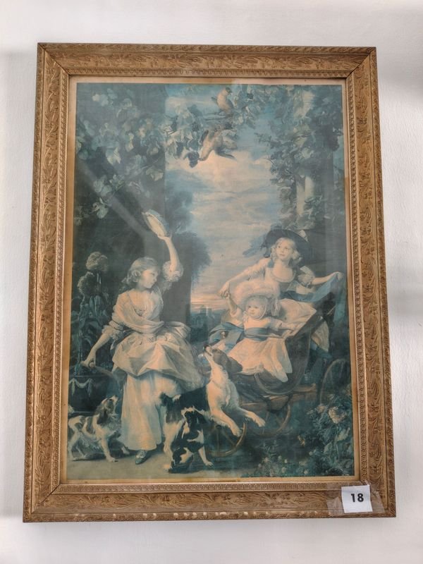 Lámina Enmarcada "Las Tres Hijas Menores de Jorge III" por John Singleton Copley - imagen 1