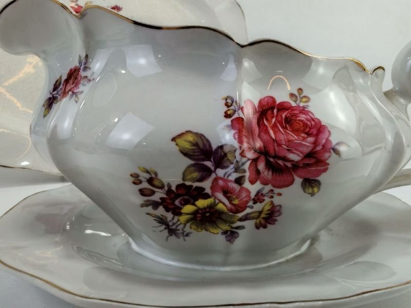 Bandeja Y Salsera Olmos - Piezas de Porcelana - imagen 5