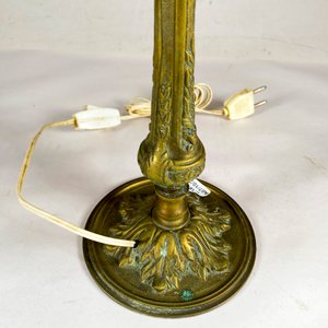 Lámpara de Mesa Antigua de Bronce con Detalle Floral, 48 cm - imagen 2
