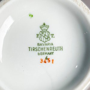 Juego de té de porcelana Bavaria Tirschenreuth con flores y detalles dorados - imagen 5